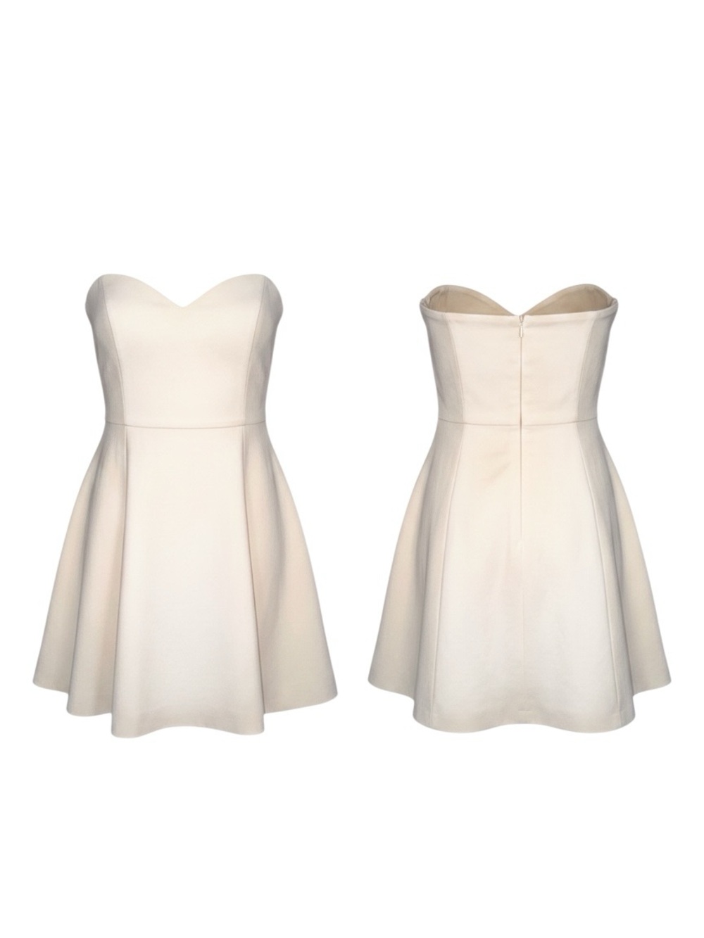 Zara Strapless Sweetheart Skater Dress in butter yellow🌞